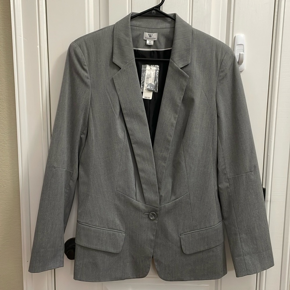 WORTHINGTON gray tailored blazer.  M